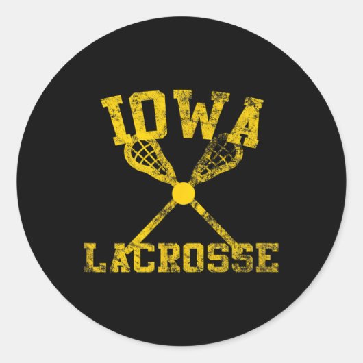 Iowa Lacrosse Ronde Sticker (Voorkant)