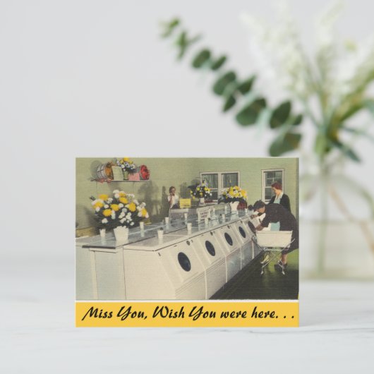 Iowa, Laundomat, Clinton Briefkaart (Staand voorkant)