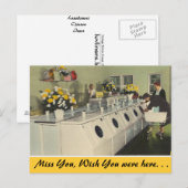 Iowa, Laundomat, Clinton Briefkaart (Voorkant / Achterkant)