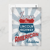 Iowa Lincoln Highway  America Briefkaart (Voorkant / Achterkant)