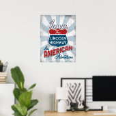 Iowa Lincoln Highway  America Poster (Thuiskantoor)
