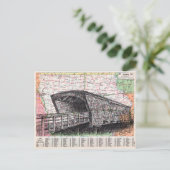 Iowa Map Art Briefkaart (Staand voorkant)