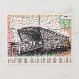 Iowa Map Art Briefkaart