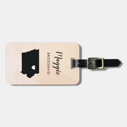 Iowa Map Bagagelabel, Wedding Party Welcome Bagagelabel (Voorkant horizontaal)