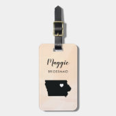 Iowa Map Bagagelabel, Wedding Party Welcome Bagagelabel (Voorkant verticaal)
