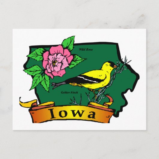 Iowa Map Briefkaart (Voorkant)
