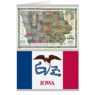 Iowa Map en Statenvlag
