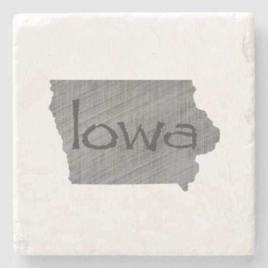 Iowa Map:  grijs krijkbord met naam Stenen Onderzetter (Voorkant)