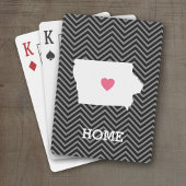 Iowa Map Home State Love met Custom Heart Pokerkaarten