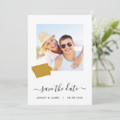Iowa Map Photo Wedding Save the Date Card (Staand voorkant)