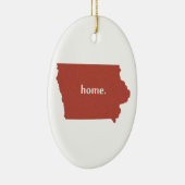 Iowa Map Shaped Home Iowan Red Hawkeye Keramisch Ornament (Rechts)
