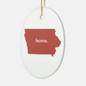 Iowa Map Shaped Home Iowan Red Hawkeye Keramisch Ornament (Links)