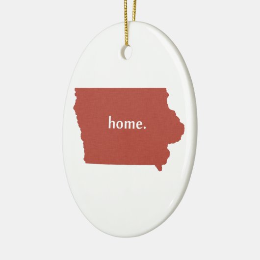 Iowa Map Shaped Home Iowan Red Hawkeye Keramisch Ornament (Links)