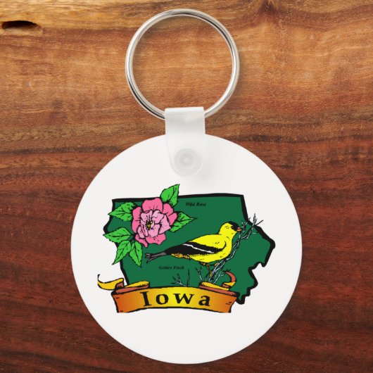 Iowa Map Sleutelhanger (Voorkant)