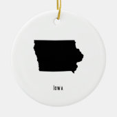 Iowa Map - Zwarte en Witte Modern Iowa Map Keramisch Ornament (Voorkant)