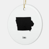Iowa Map - Zwarte en Witte Modern Iowa Map Keramisch Ornament (Links)