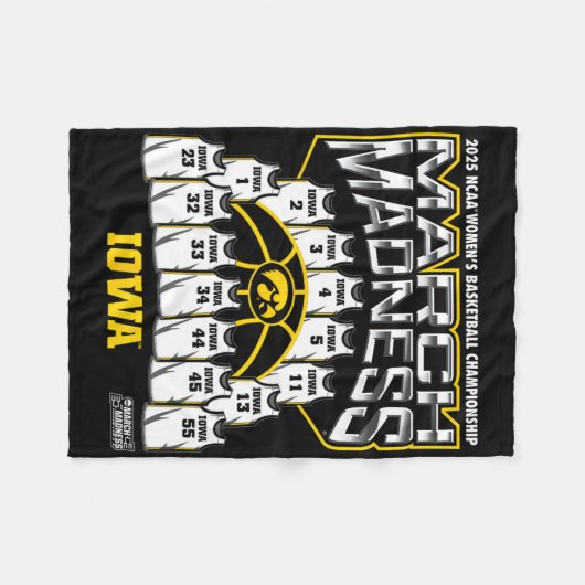 Iowa March Madness 2025 Women's Sketll Nil Fleece Deken (Voorkant (Horizontaal))