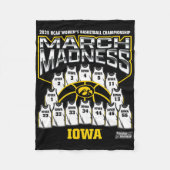 Iowa March Madness 2025 Women's Sketll Nil Fleece Deken (Voorkant)