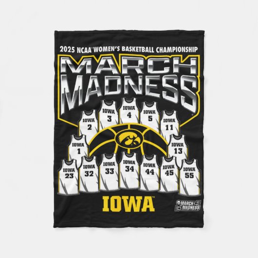 Iowa March Madness 2025 Women's Sketll Nil  Fleece Deken (Voorkant)