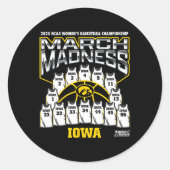 Iowa March Madness 2025 Women's Sketll Nil  Ronde Sticker (Voorkant)