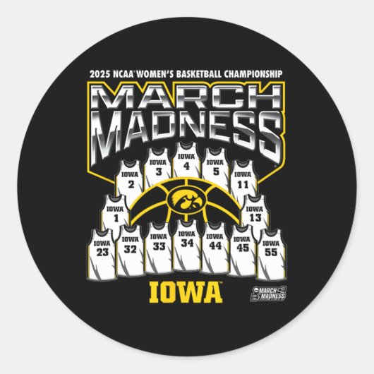 Iowa March Madness 2025 Women's Sketll Nil  Ronde Sticker (Voorkant)
