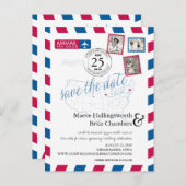 Iowa & Massachusetts Airmail Sla de datum op Aankondigingskaart (Voorkant / Achterkant)