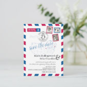 Iowa & Massachusetts Airmail Sla de datum op Aankondigingskaart (Staand voorkant)