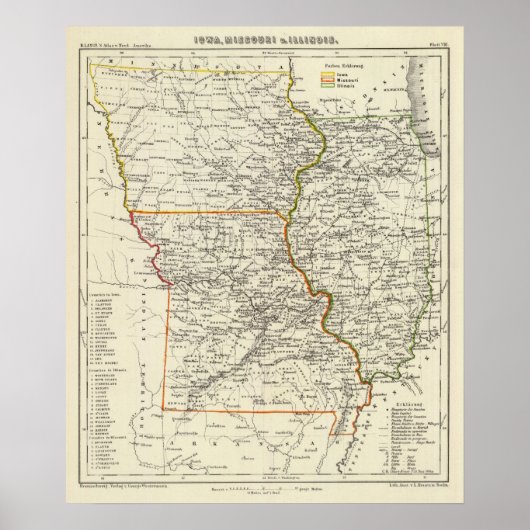 Iowa, Missouri en Illinois Poster (Voorkant)