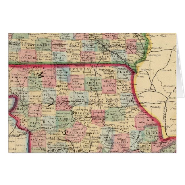 Iowa, Missouri Map door Mitchell (Voorkant Horizontaal)