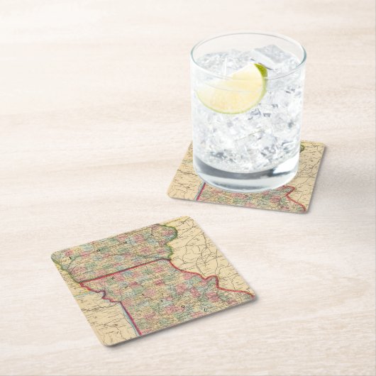 Iowa, Missouri Map door Mitchell Kartonnen Onderzetters (Insitu)