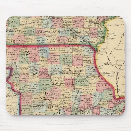 Iowa, Missouri Map door Mitchell Muismat (Voorkant)