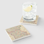 Iowa, Missouri Map door Mitchell Stenen Onderzetter (Zijkant)