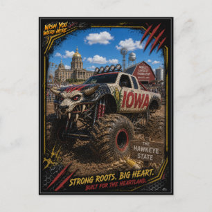 Iowa Monster Truck Off Road Kunst Briefkaart