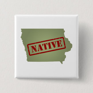 Iowa Native met Iowa Map Vierkante Button 5,1 Cm