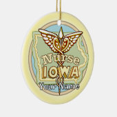 Iowa Nurse Caduceus  Keramisch Ornament (Rechts)