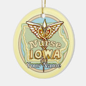 Iowa Nurse Caduceus  Keramisch Ornament (Links)