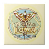Iowa Nurse Caduceus Tile Tegeltje (Voorkant)