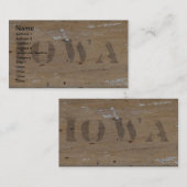 Iowa op hout visitekaartje (Voorkant / Achterkant)