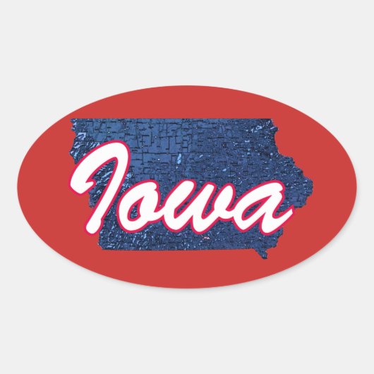 Iowa Ovale Sticker (Voorkant)