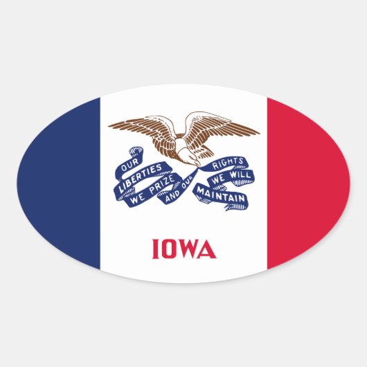 Iowa Ovale Sticker (Voorkant)