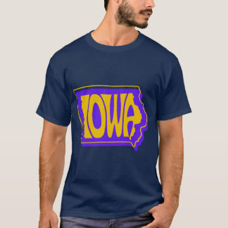 Iowa Paars en Goud Staat Typography Kunst Oversize T-shirt