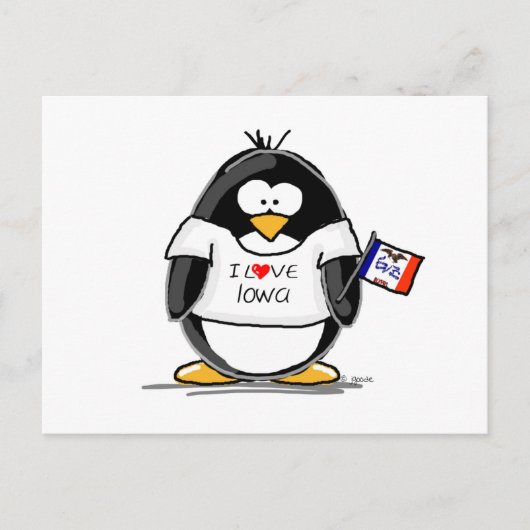 Iowa Penguin Briefkaart (Voorkant)