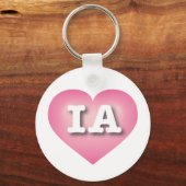 Iowa Pink Fade Heart - Ik hou van IA Sleutelhanger (Voorkant)