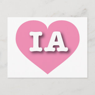 Iowa Pink Heart - Ik hou van IA Briefkaart