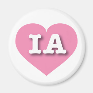Iowa Pink Heart - Ik hou van IA Magneet