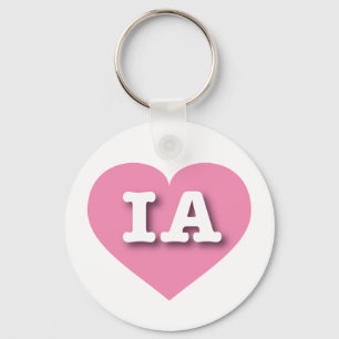 Iowa Pink Heart - Ik hou van IA Sleutelhanger