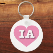 Iowa Pink Heart - Ik hou van IA Sleutelhanger (Voorkant)