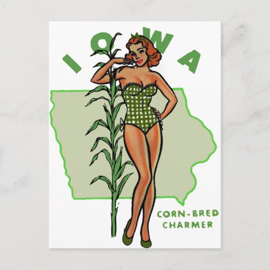 Iowa Pinup Briefkaart (Voorkant)