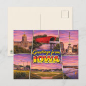 Iowa Postkaart met Groet (Voorkant / Achterkant)