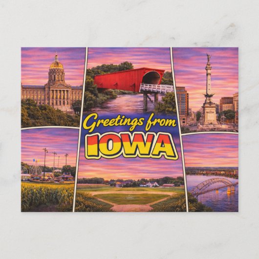 Iowa Postkaart met Groet (Voorkant)